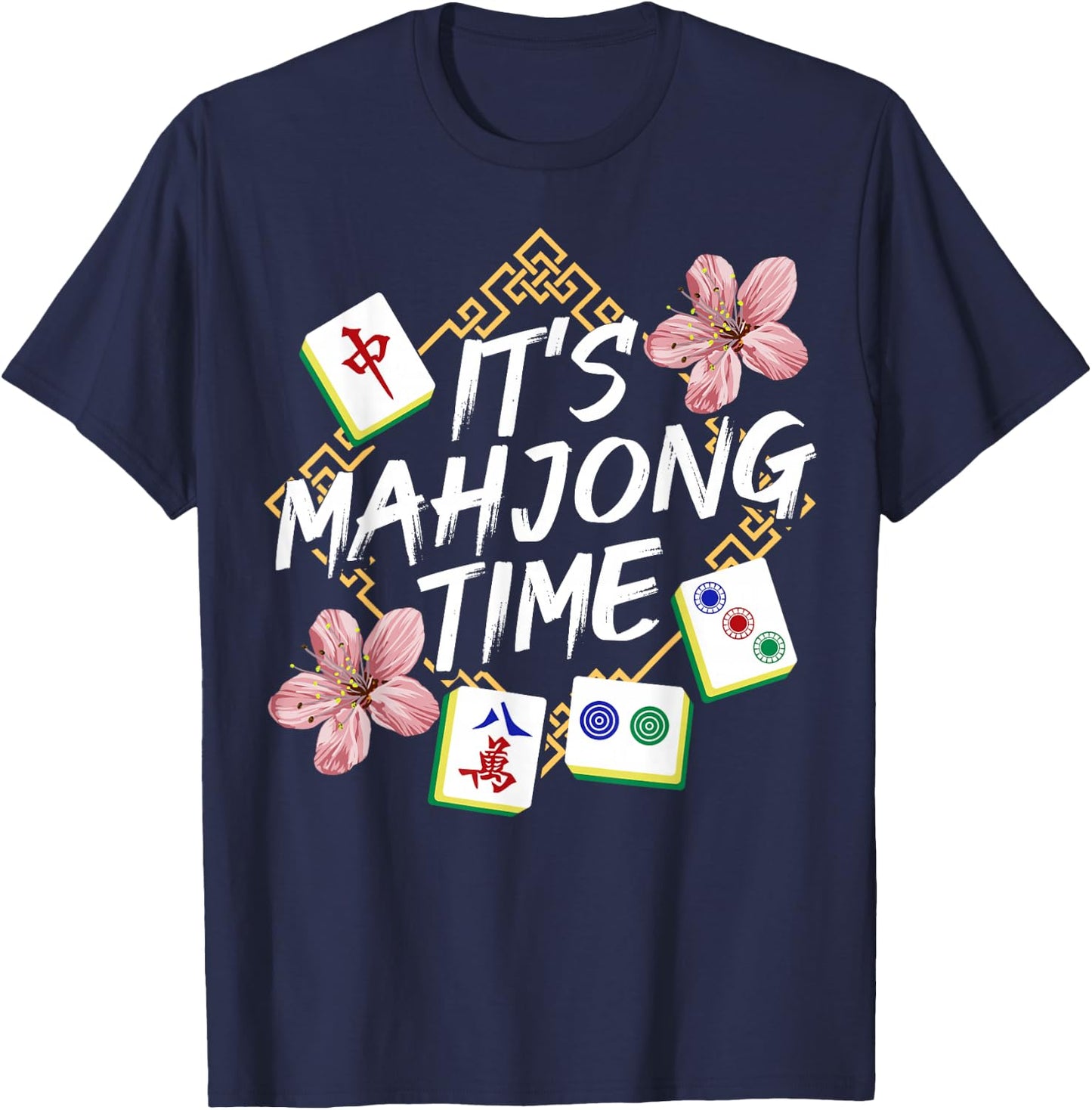 Mahjong Chinese Mahjong Player T-Shirt - T-Shirt | Navy