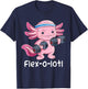 Axolotl Bodybuilder Powerlifter Flex-o-lotl Cute Gym Workout T-Shirt - T-Shirt | Navy