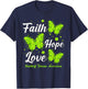 Faith Hope Love Sandhoff Disease Awareness Butterfly T-Shirt - T-Shirt | Navy