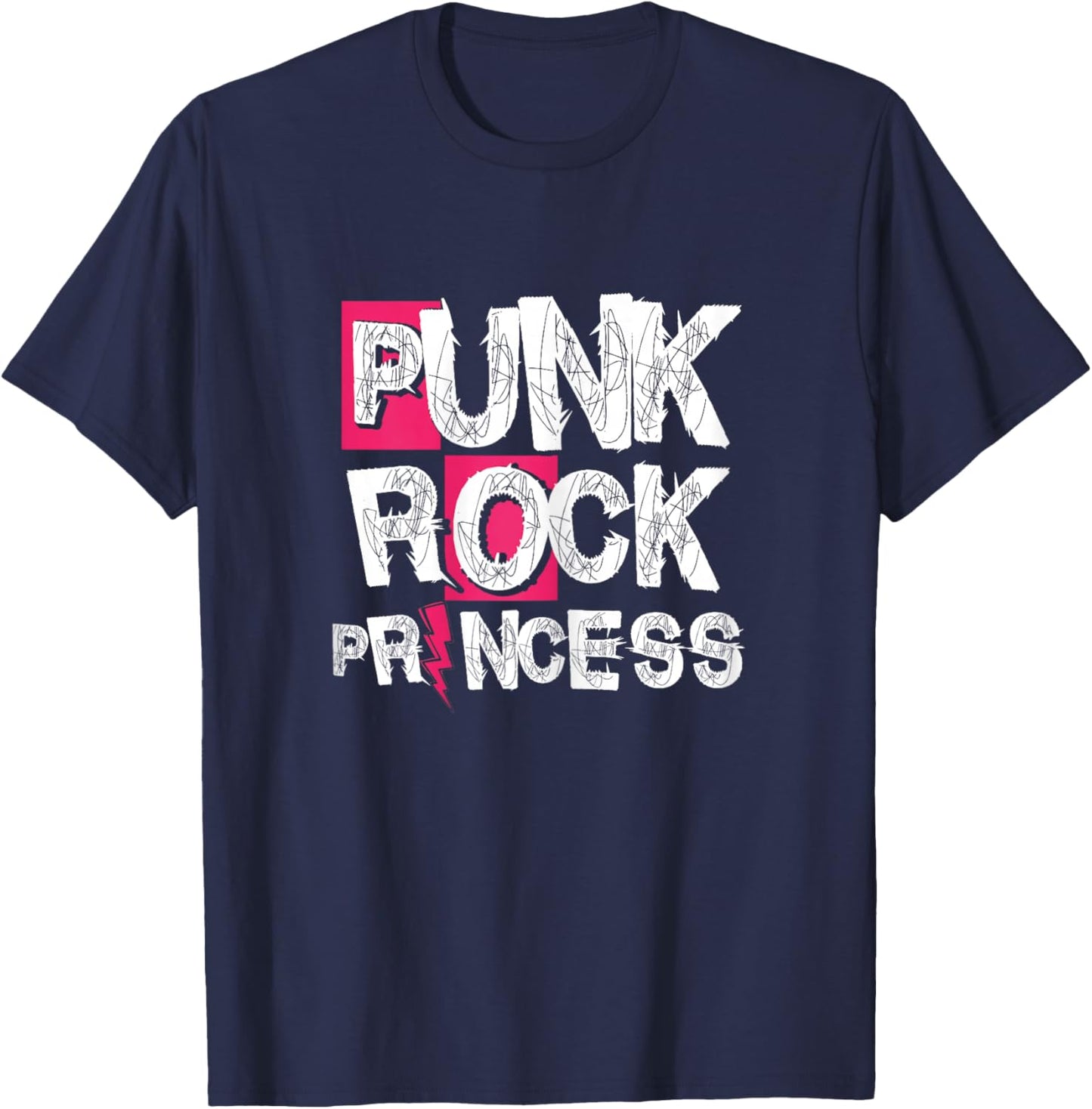 Punk Rock Princess | Punk Rock Music | Rocker Punker Women T-Shirt - T-Shirt | Navy
