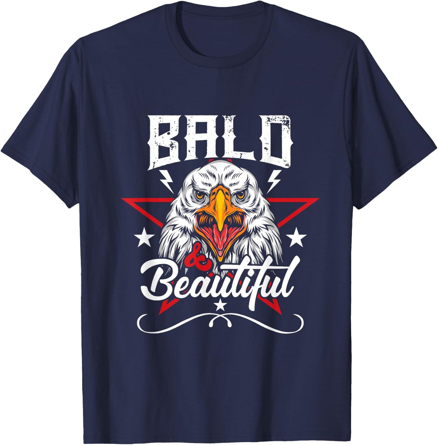 American Patriot - Majestic Bald Eagle with Star T-Shirt - T-Shirt | Navy