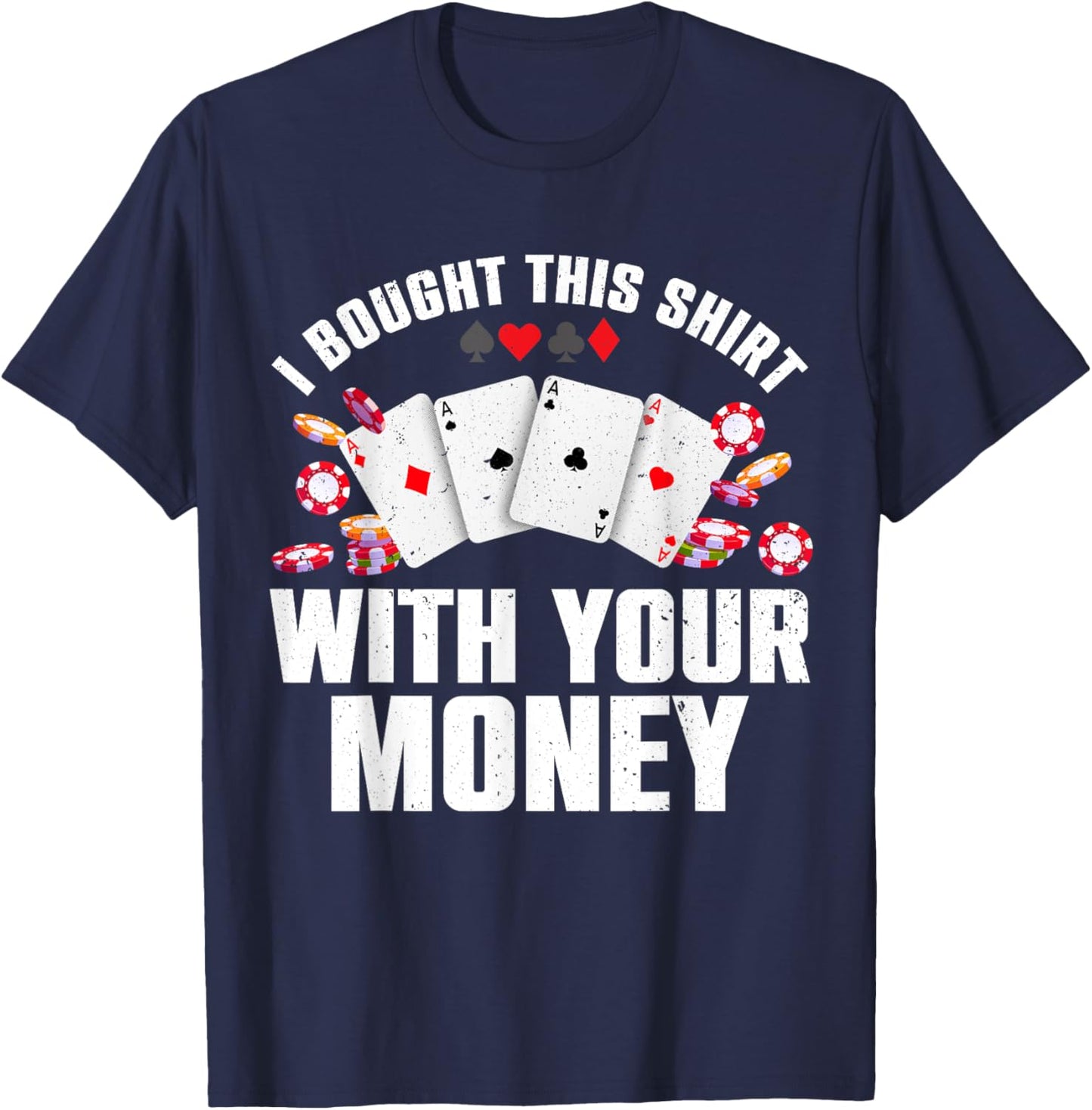 Cute Poker Lover Women Card Casino Player Gambler T-Shirt - T-Shirt | Navy