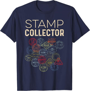 Stamp Collector World Traveler T-Shirt - T-Shirt | Navy