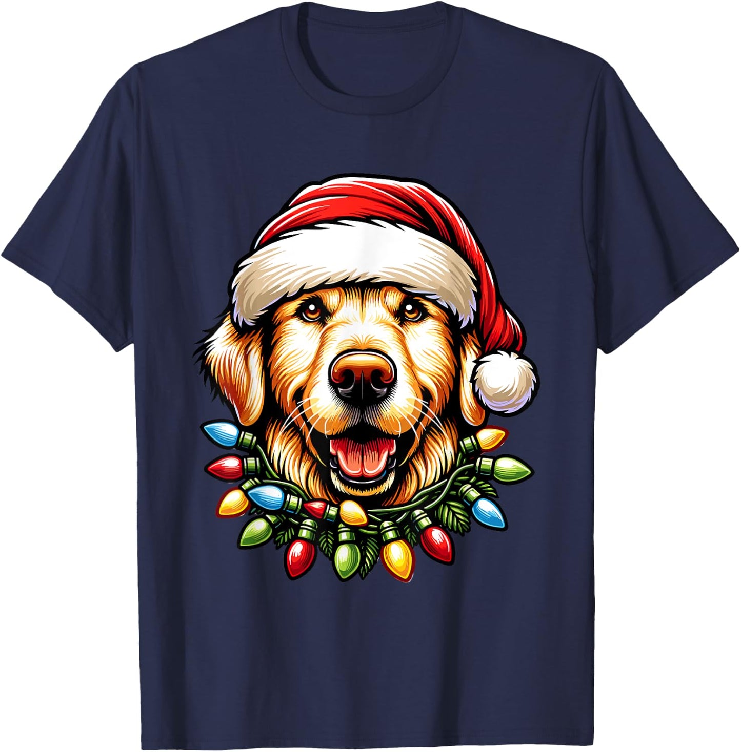 Dog Owner Xmas Men Women Favorite Golden Retriever Christmas T-Shirt - T-Shirt | Navy