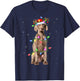 Weimaraner Dog Lover Xmas Lights Santa Weimaraner Christmas T-Shirt - T-Shirt | Navy