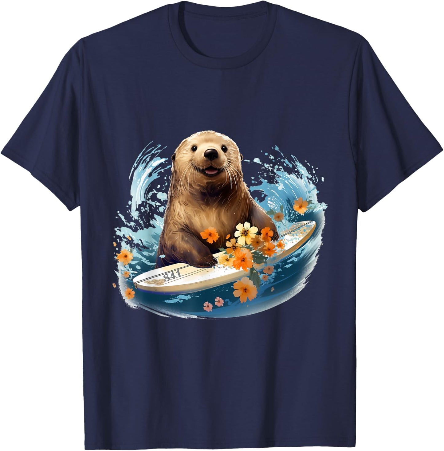 Otter 841 Surfing California Sea T-Shirt - T-Shirt | Navy