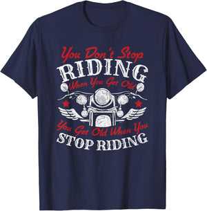 Motorcycle Men Motorbike Rider Biker T-Shirt - T-Shirt | Navy