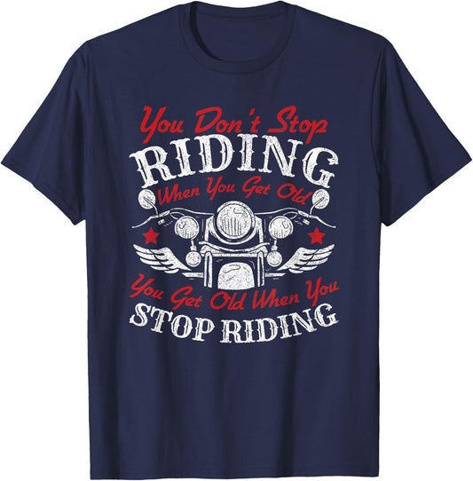 Motorcycle Men Motorbike Rider Biker T-Shirt - T-Shirt | Navy