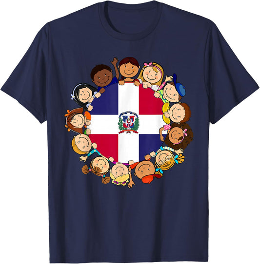 Dominican Republic Kids Dominicana Flag Hispanic Heritage T-Shirt - T-Shirt | Navy