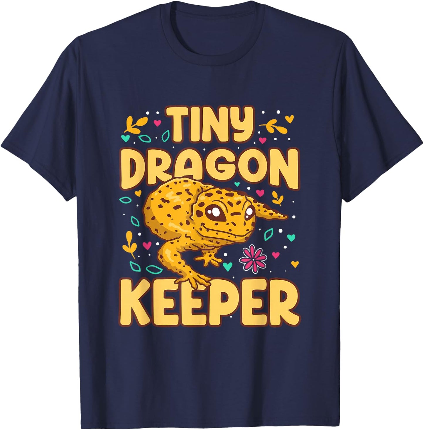 Tiny Dragon Keeper Leopard Gecko T-Shirt - T-Shirt | Navy