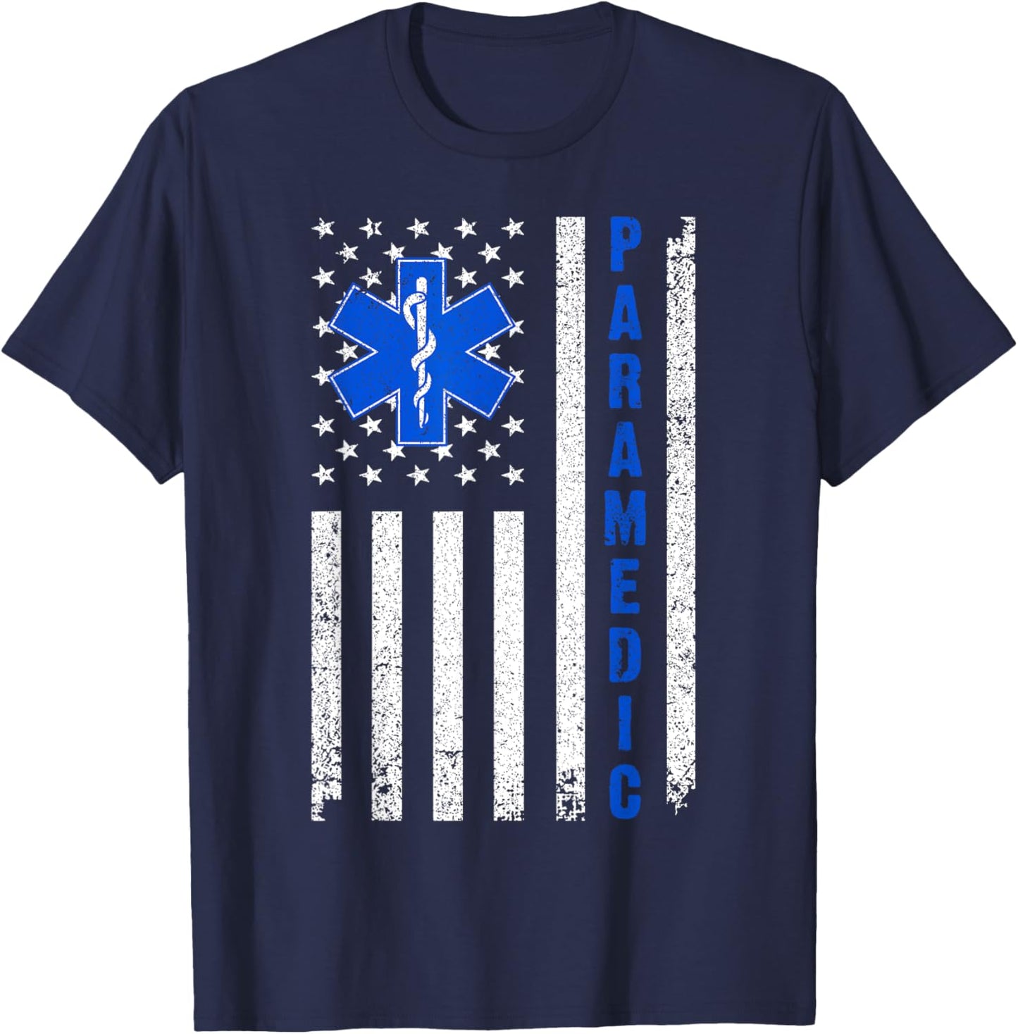 Cool Paramedic Women EMT EMS Medic US Flag Medical T-Shirt - T-Shirt | Navy