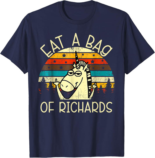 Eat A Bag Of Richards Funny Joke Meme Humor Name Unicorn Men T-Shirt - T-Shirt | Navy