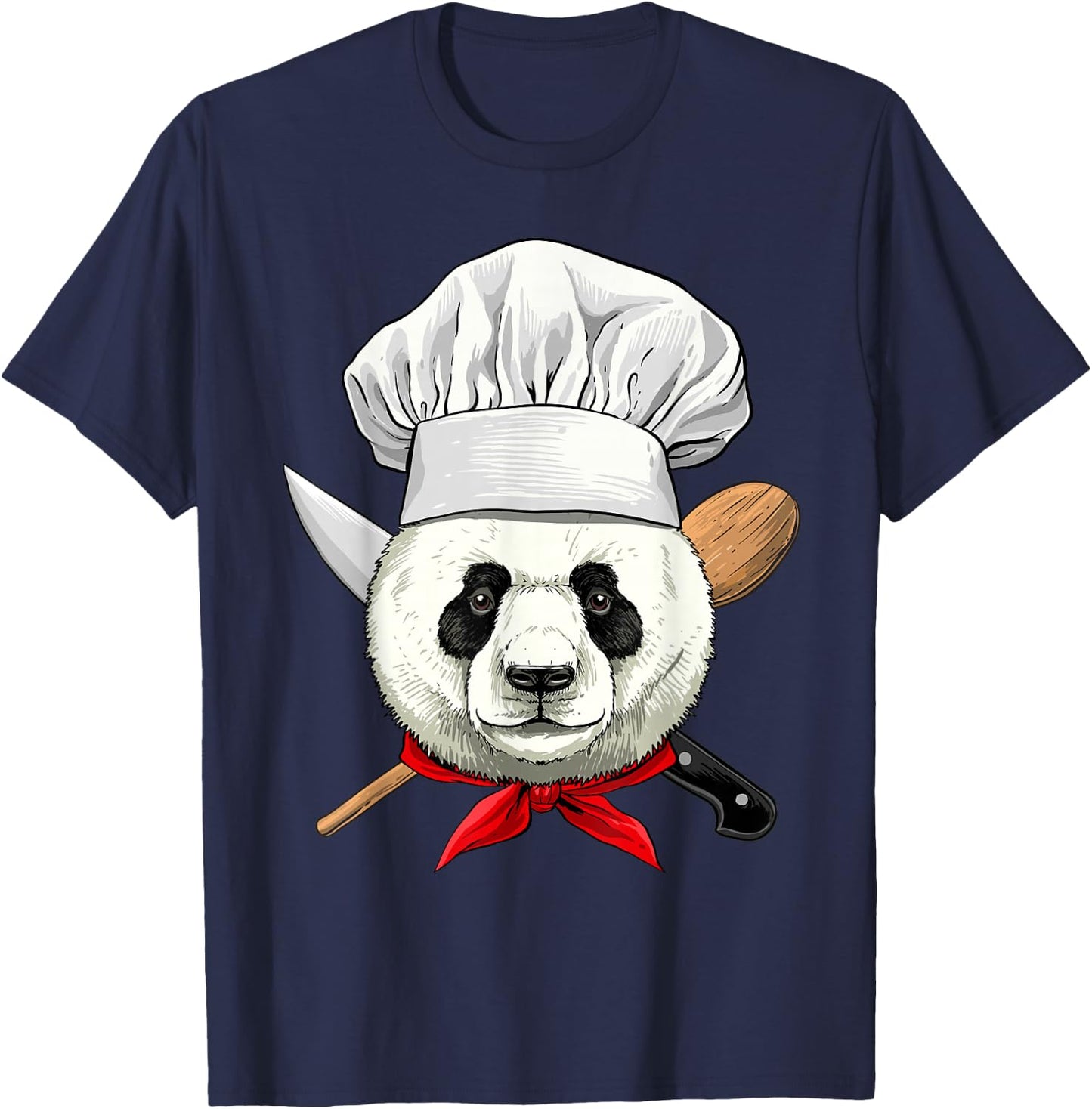 Restaurant Panda Chef Cook Culinary Kitchen Cooking Lover T-Shirt - T-Shirt | Navy