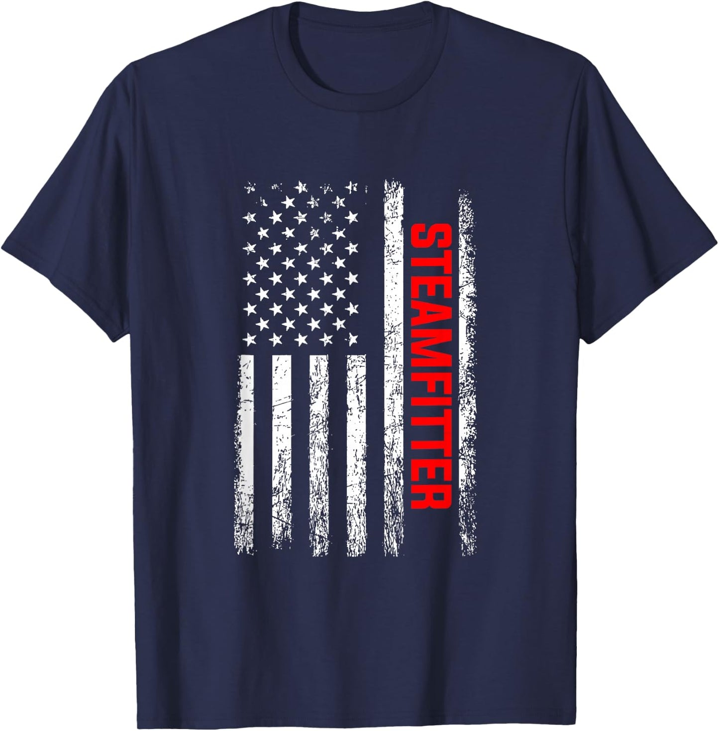 Steamfitter American Flag, Steamfitter T-Shirt - T-Shirt | Navy