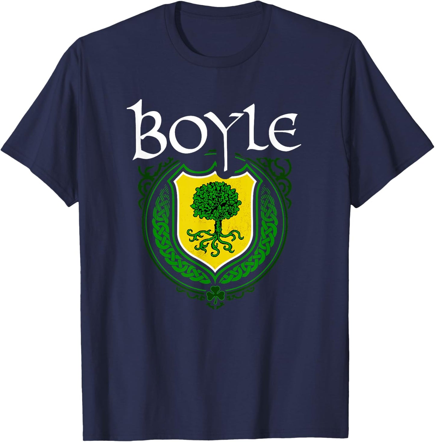 Boyle Surname Irish Clan Tartan Badge Ireland T-Shirt - T-Shirt | Navy
