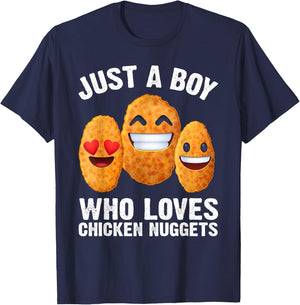 Funny Chicken Nugget Boys Kids Chicken Nugget Lovers T-Shirt - T-Shirt | Navy