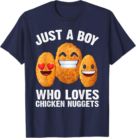 Funny Chicken Nugget Boys Kids Chicken Nugget Lovers T-Shirt - T-Shirt | Navy