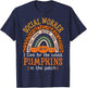 School Social Worker Rainbow Halloween School Worker T-Shirt - T-Shirt | Navy