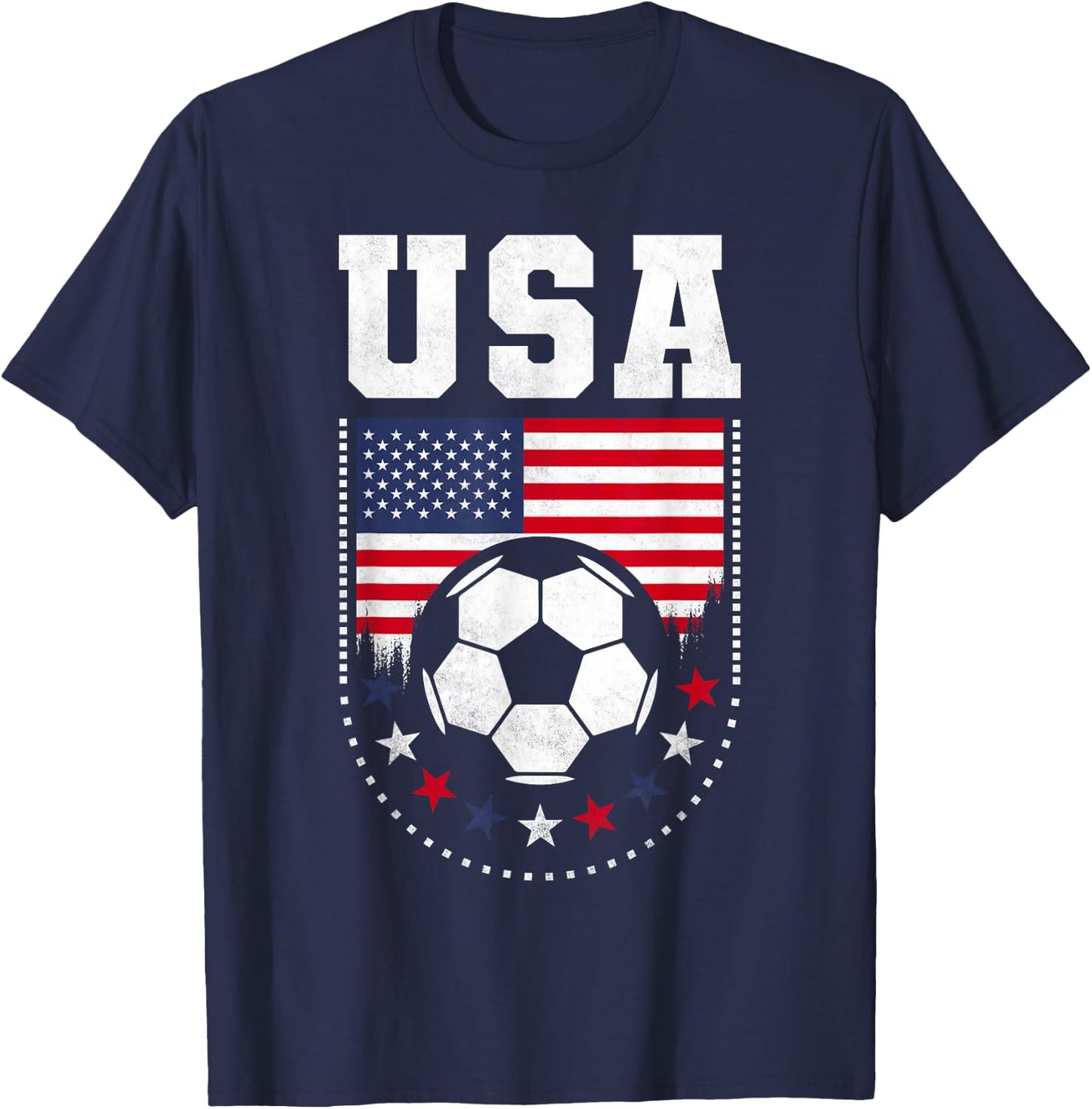 USA Flag Soccer Fan T-Shirt - T-Shirt | Navy