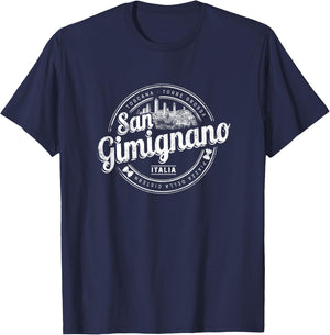 San Gimignano Tuscany Retro Italy Vintage Souvenir T-Shirt - T-Shirt | Navy