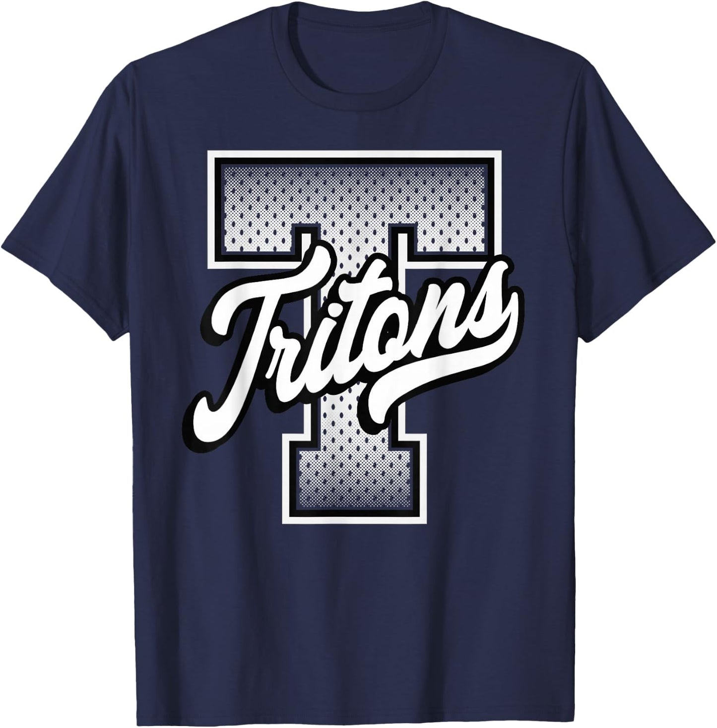 Tritons Win Football Baseball Basketball Co. -Adults Black Vintage Baseball T-Shirt - T-Shirt | Navy