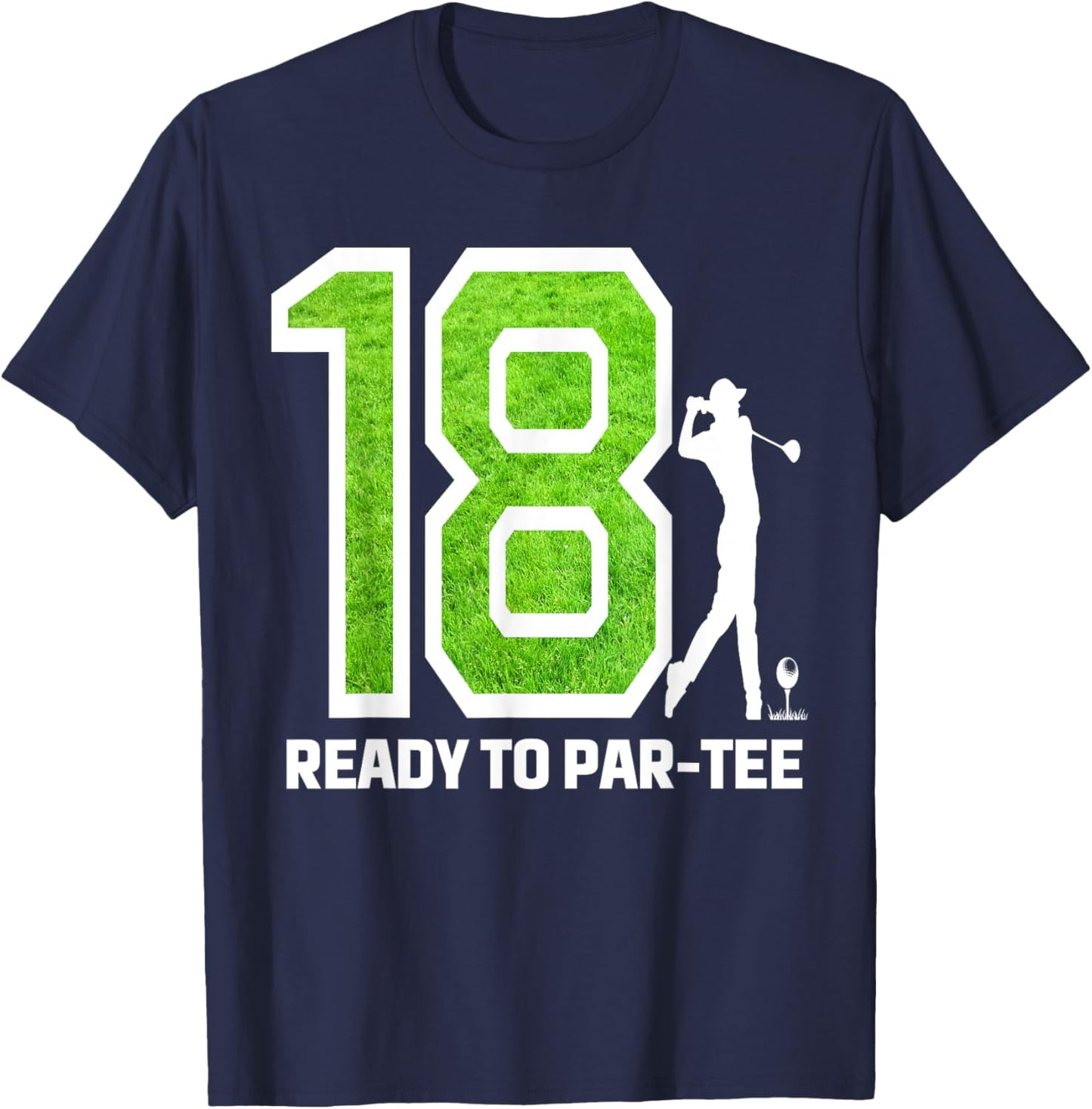 18th Birthday Golf Player Golfer Boys 18th Year Old Birthday T-Shirt - T-Shirt | Navy