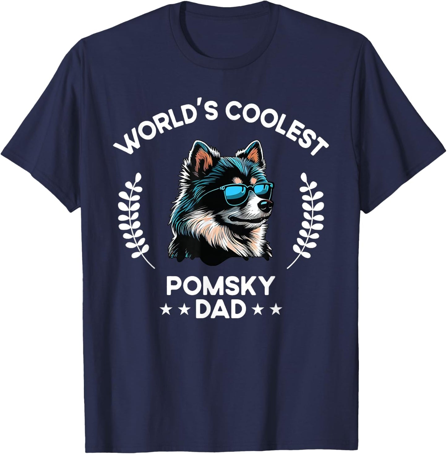 The Woof Wardrobe World's Coolest Dog Dad Papa - Men Pomsky T-Shirt - T-Shirt | Navy