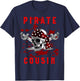 Pirate Cousin Cool Skeleton Family Birthday Squad Party T-Shirt - T-Shirt | Navy
