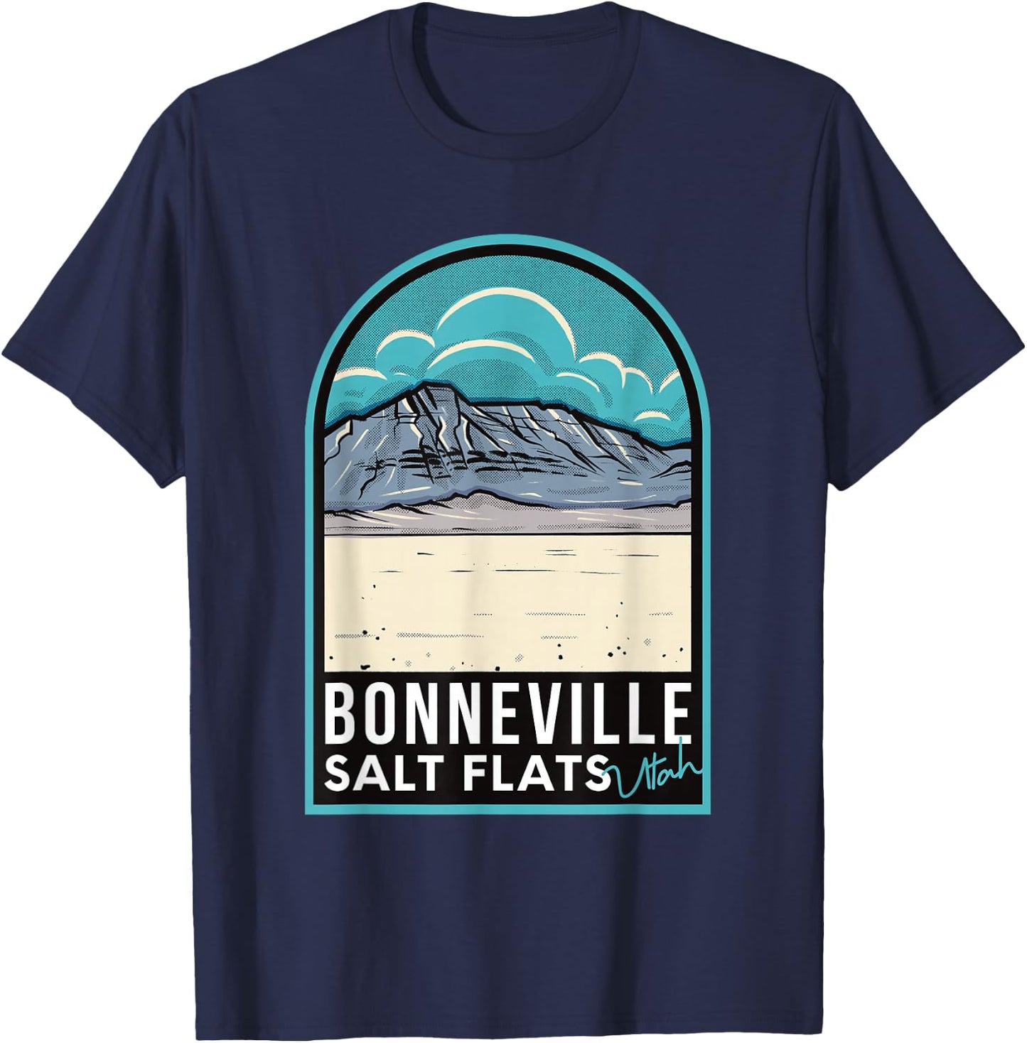 Bonneville Salt Flats Utah T-Shirt - T-Shirt | Navy