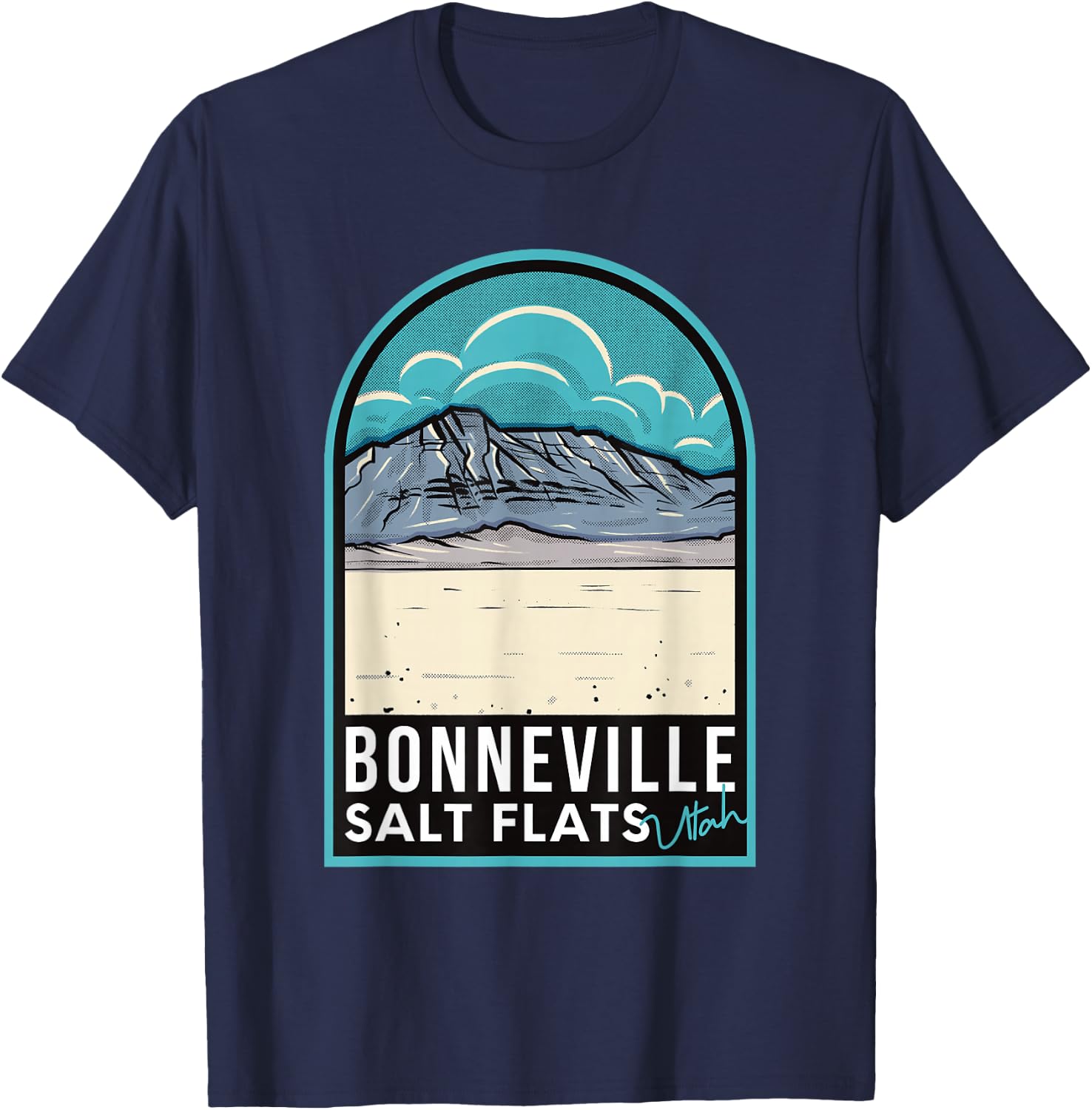Bonneville Salt Flats Utah T-Shirt - T-Shirt | Navy