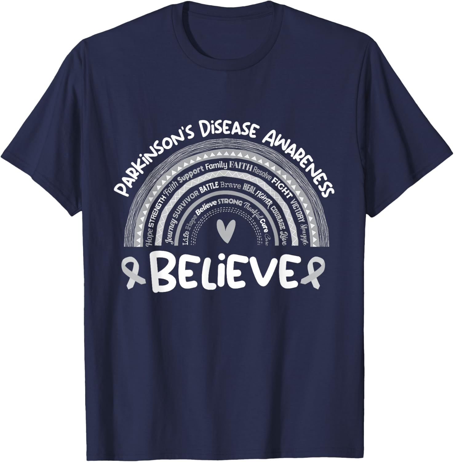Believe | Parkinson's Awareness Month | Parkinsons Disease T-Shirt - T-Shirt | Navy