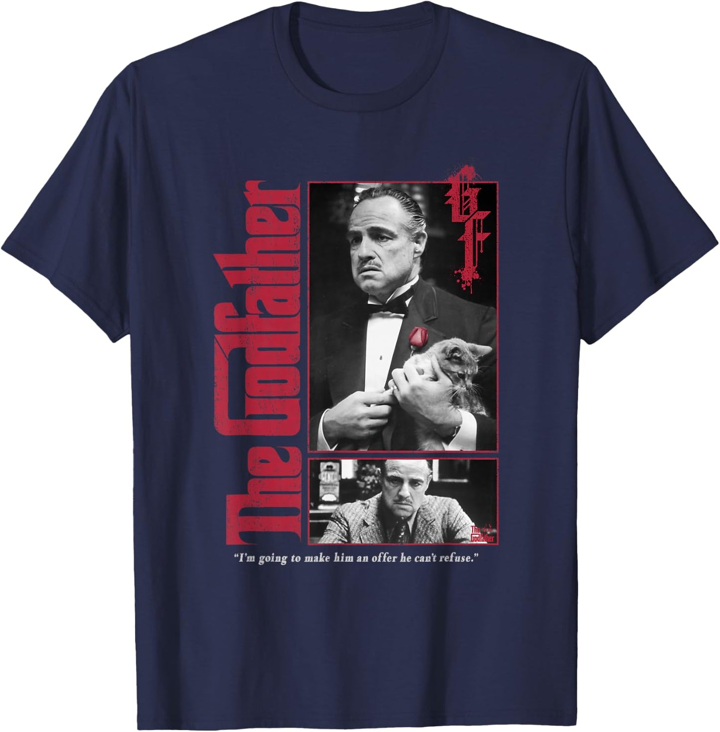 The Godfather Don Vito Offer Classic Quote Poster T-Shirt - T-Shirt | Navy