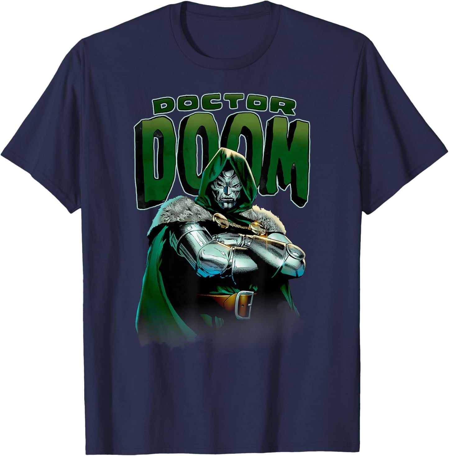Marvel Fantastic Four Doctor Doom Crossed Arms Portrait T-Shirt - T-Shirt | Navy