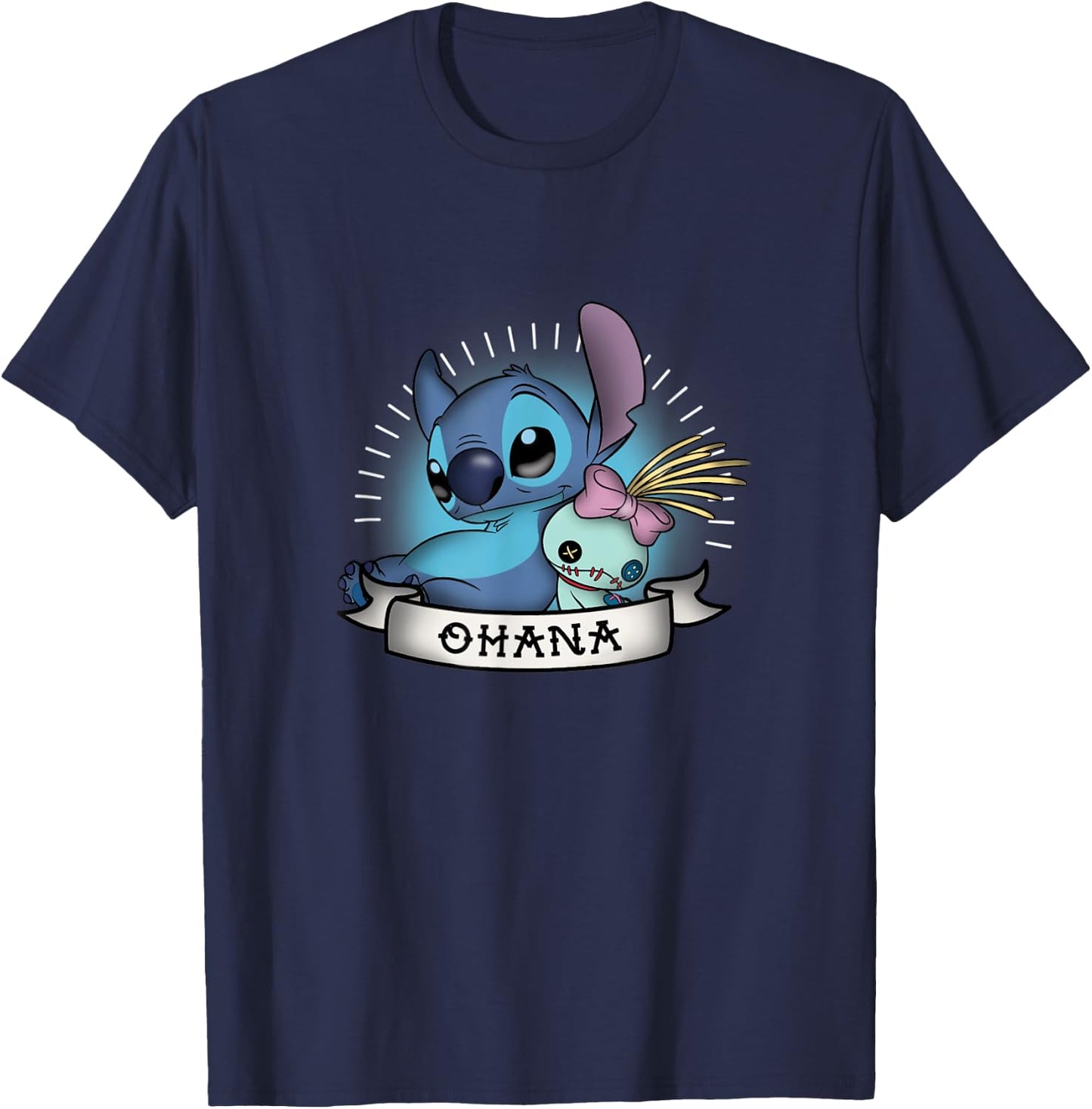 Disney Lilo & Stitch Ohana Stitch & Scrump Cute Portrait T-Shirt - T-Shirt | Navy