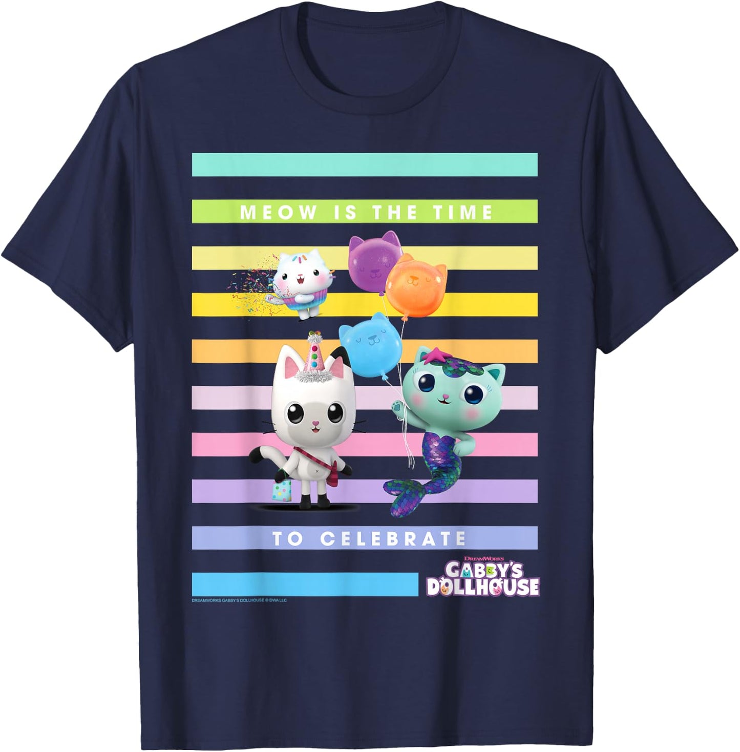 DreamWorks Gabby's Dollhouse Time to Celebrate T-Shirt - T-Shirt | Navy