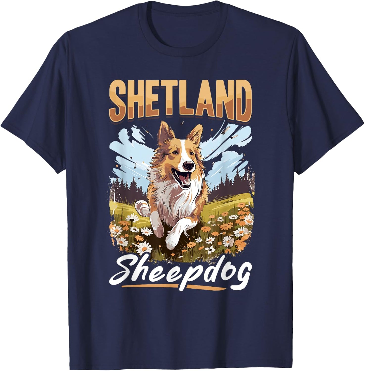 Shetland Sheepdog Dog Sheltie shetland sheepdog T-Shirt - T-Shirt | Navy