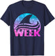 Retro Shark Fin Week 2024 Shark Lover Ocean Wildlife Tie Dye T-Shirt - T-Shirt | Navy