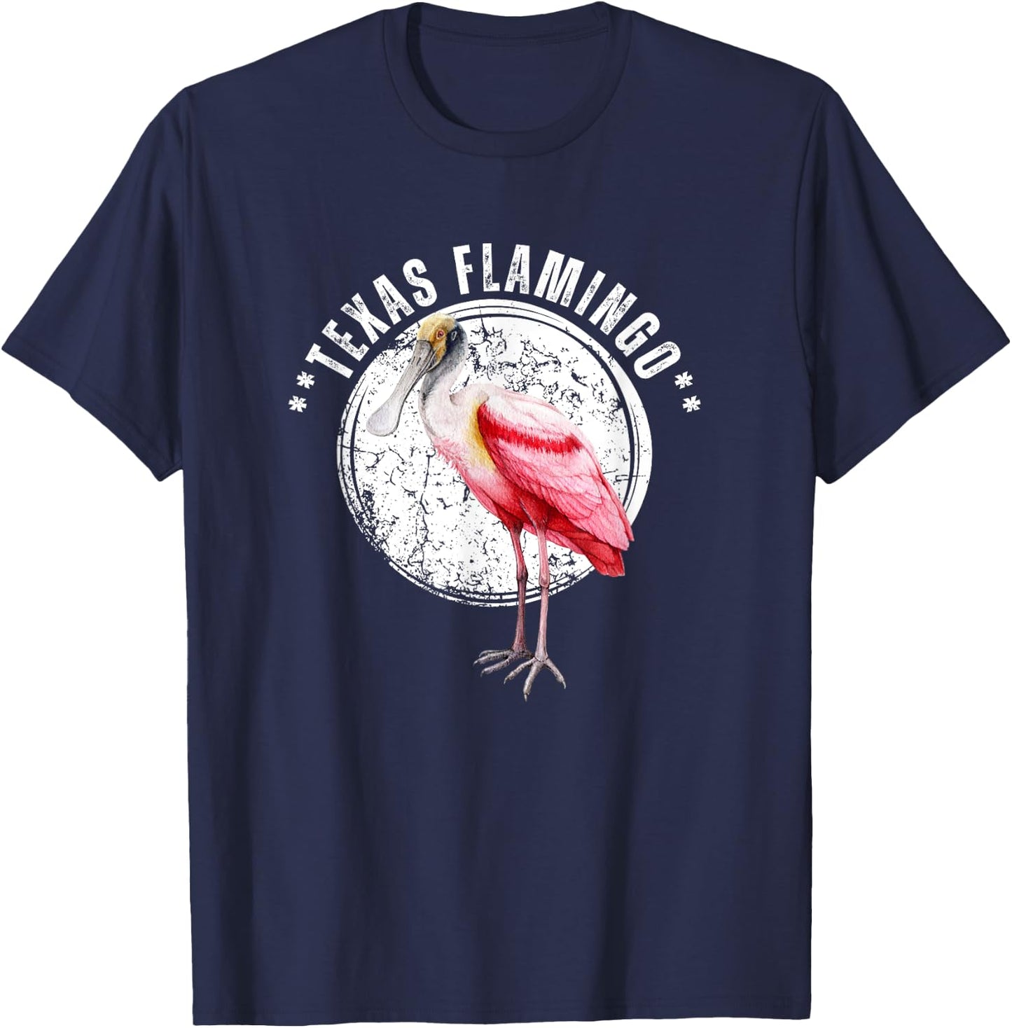 Roseate Spoonbill Texas Flamingo Birdwatcher Funny T-Shirt - T-Shirt | Navy