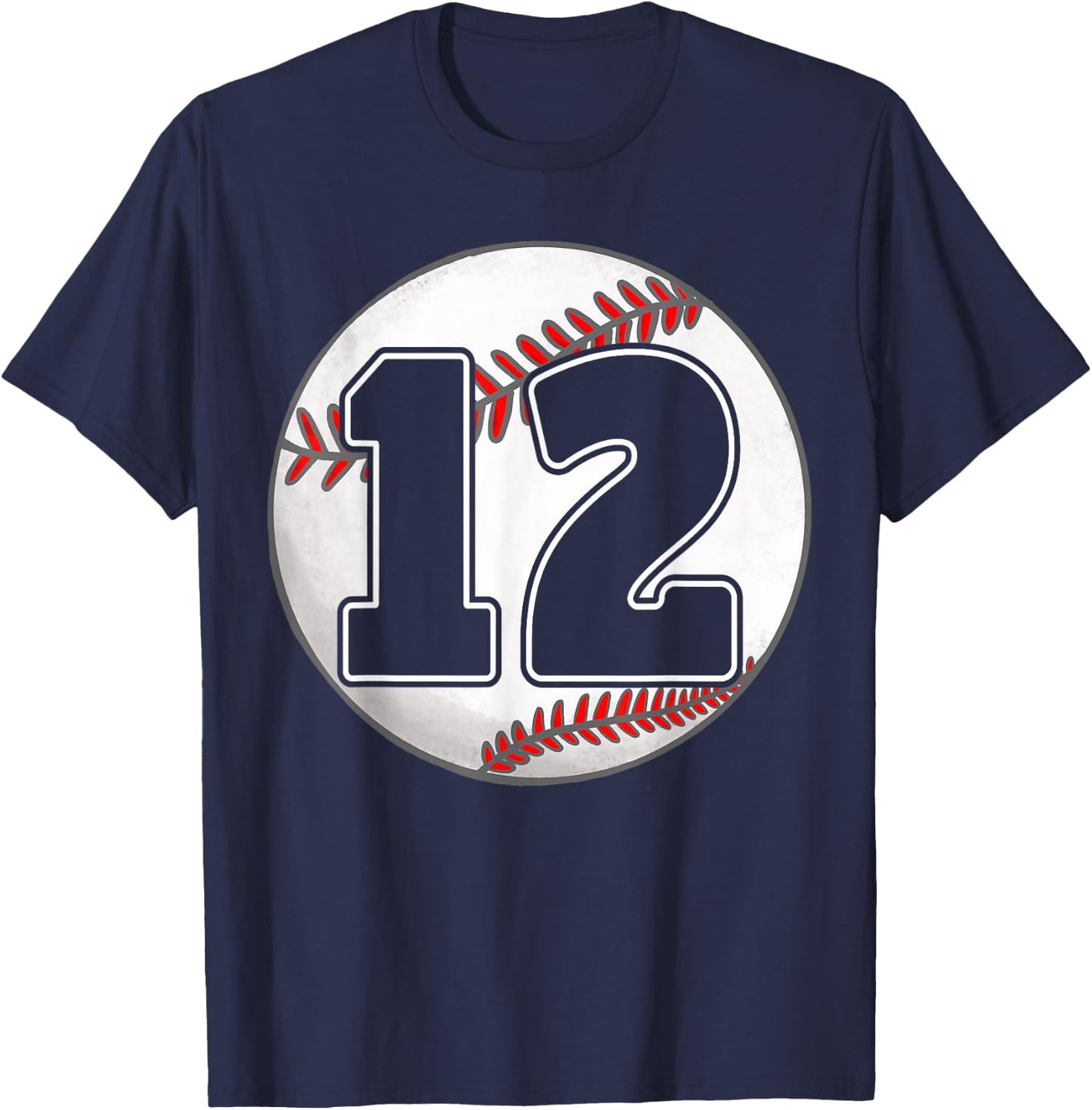 Birthday Boy 12 Baseball 12th Birthday Baseball Player T-Shirt - T-Shirt | Navy