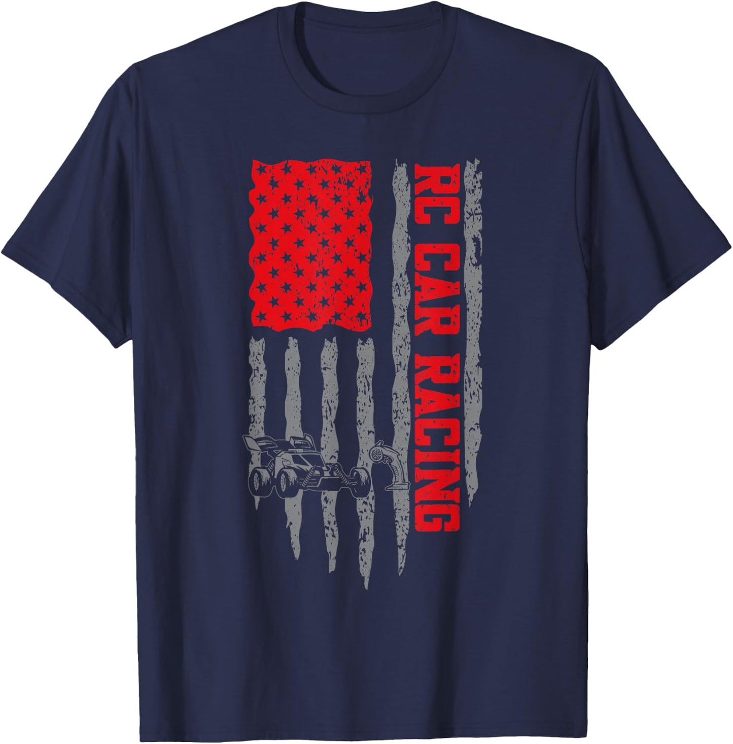 RC Cars RC Car Racing American Flag Radio Controlled Cars T-Shirt - T-Shirt | Navy