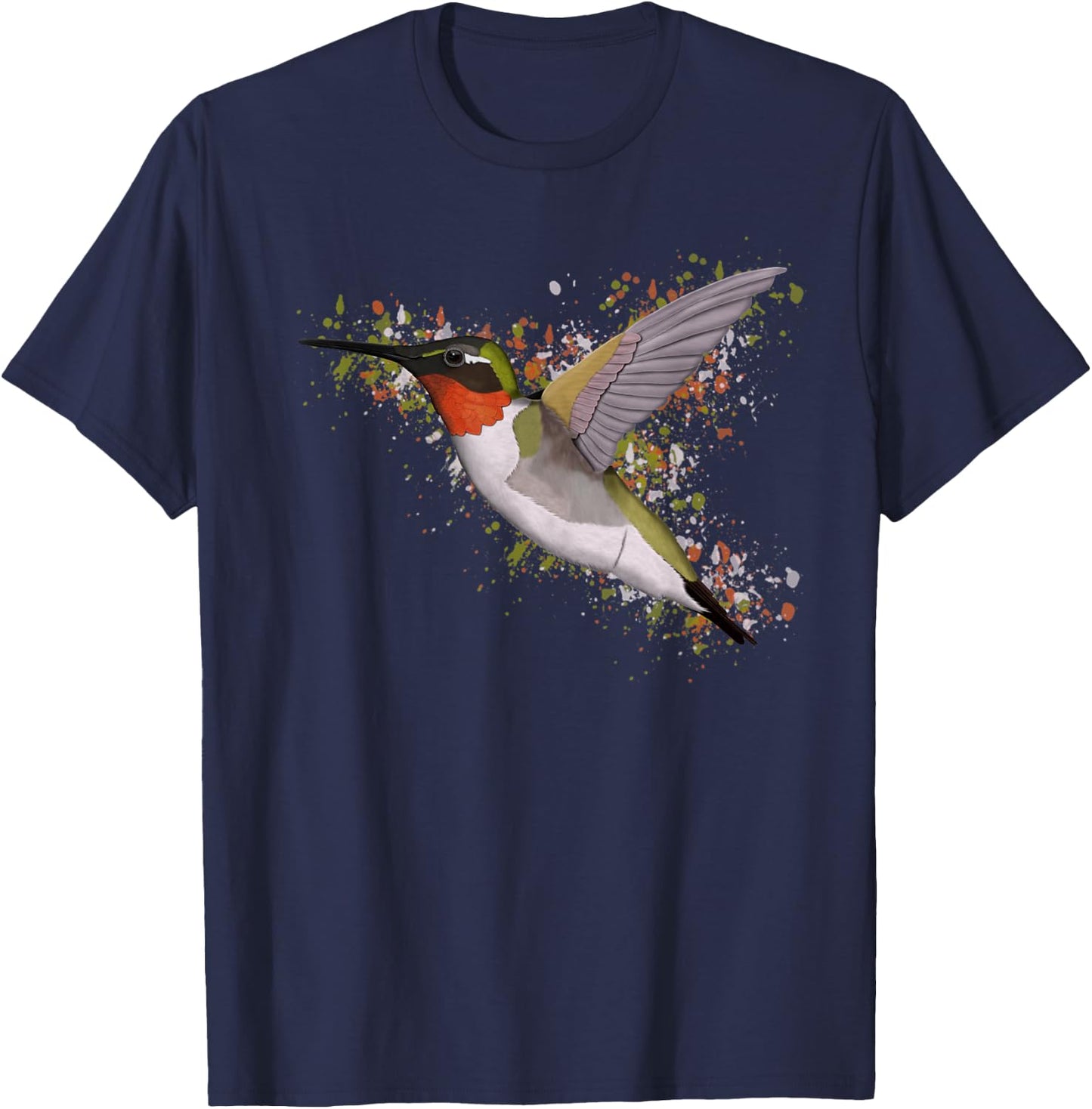 Ruby Throated Hummingbird Bird Birder Birdlover Birdwatcher T-Shirt - T-Shirt | Navy