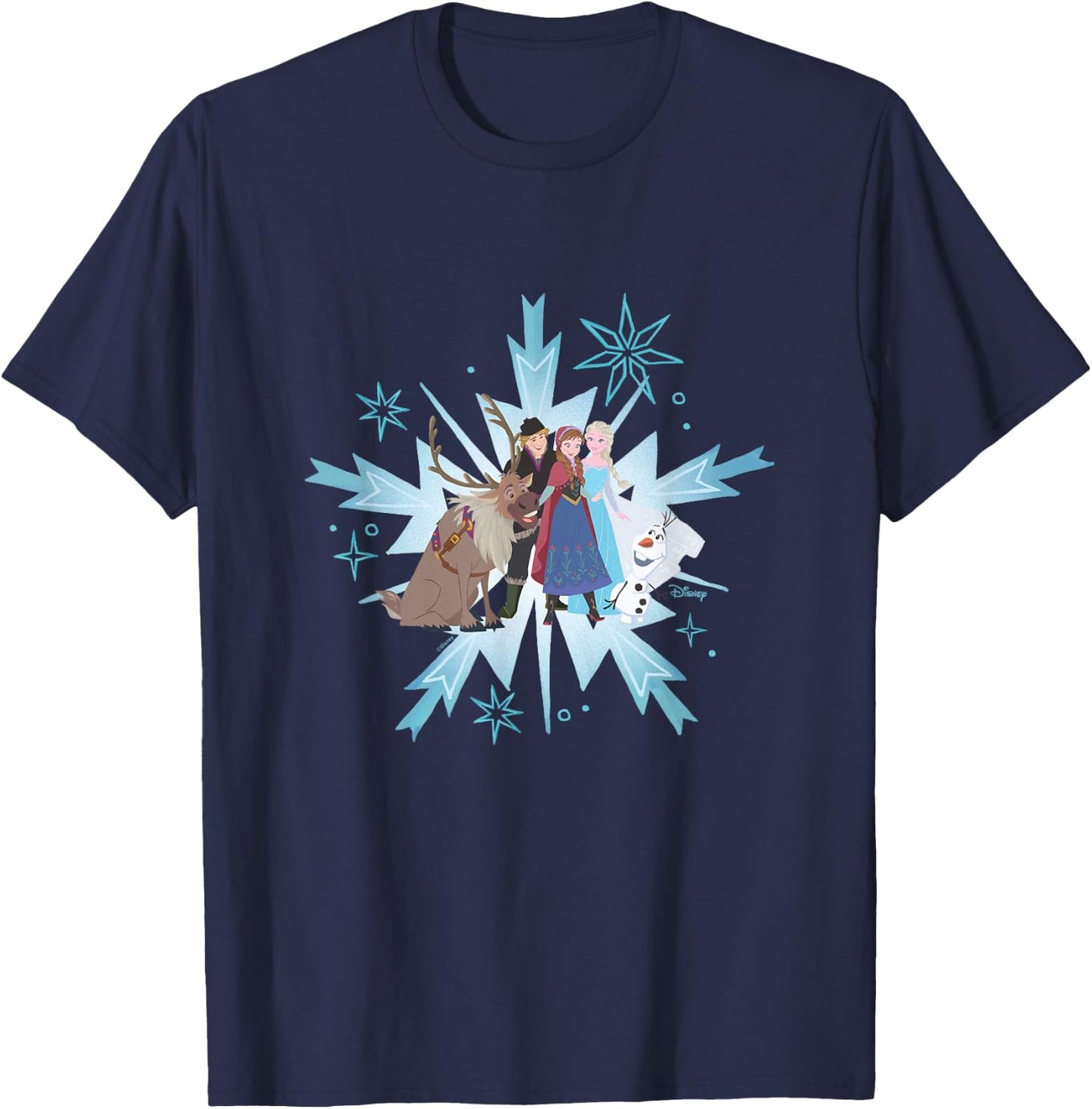 Frozen - Elsa Anna Kristoff Olaf Sven T-Shirt - T-Shirt | Navy
