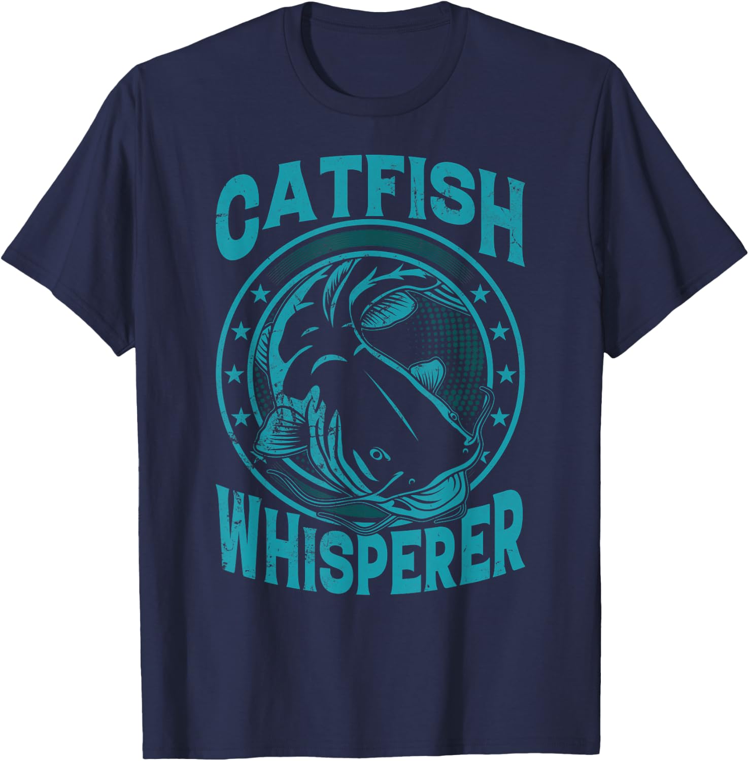 Catfish Whisperer Funny Catfish Fishing T-Shirt - T-Shirt | Navy