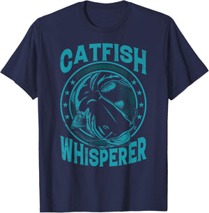 Catfish Whisperer Funny Catfish Fishing T-Shirt - T-Shirt | Navy