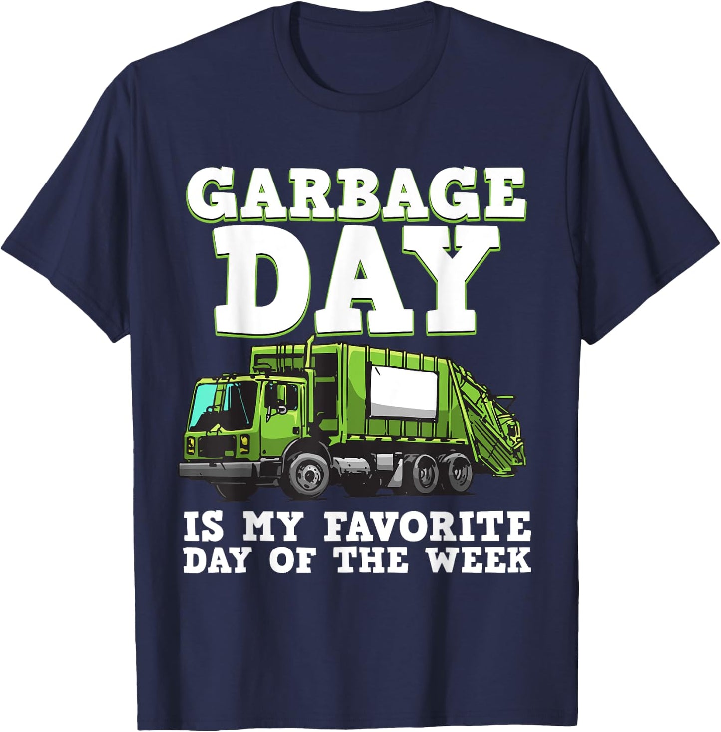 Funny Garbage Truck For Kids Boys Toddlers Waste Garbage Day T-Shirt - T-Shirt | Navy