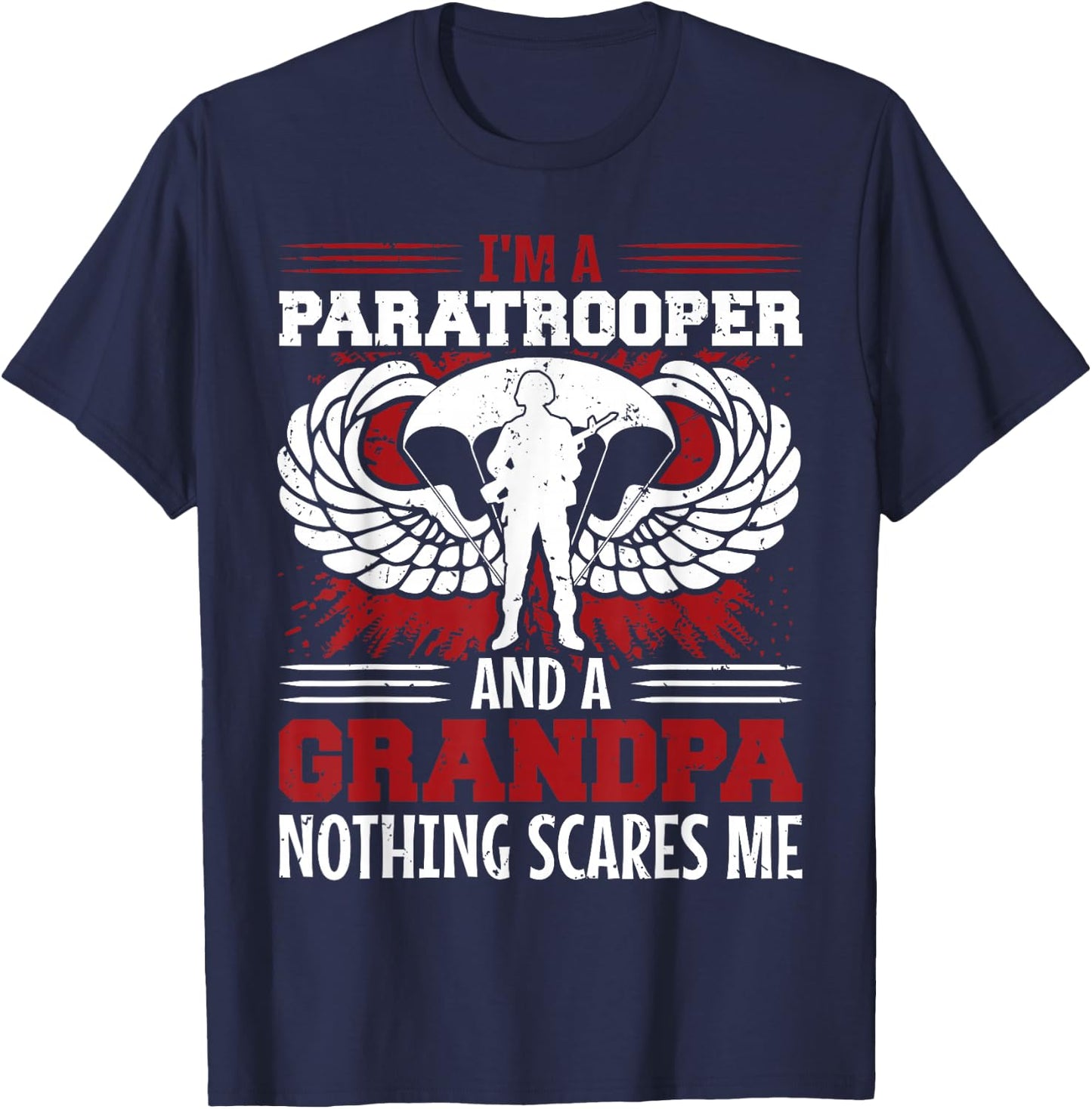 Airborne Paratrooper Military Soldier Army Parachute T-Shirt - T-Shirt | Navy