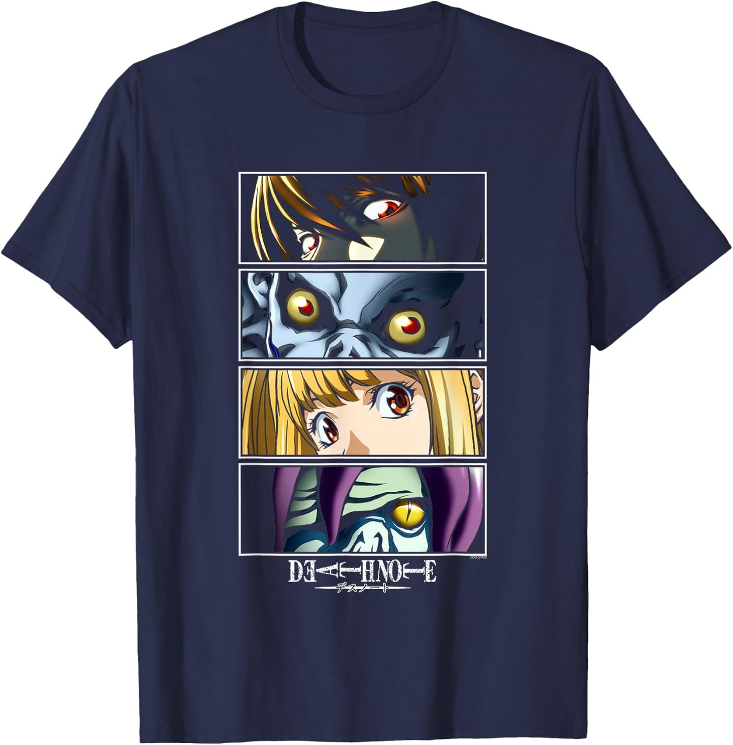 Death Note Close Up Character Eyes Anime T-Shirt - T-Shirt | Navy