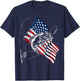 Fishing American Flag 4th Of July Fisherman Bass T-Shirt - T-Shirt | Navy