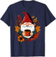 Fall Gnome with coffee cup T-Shirt - T-Shirt | Navy