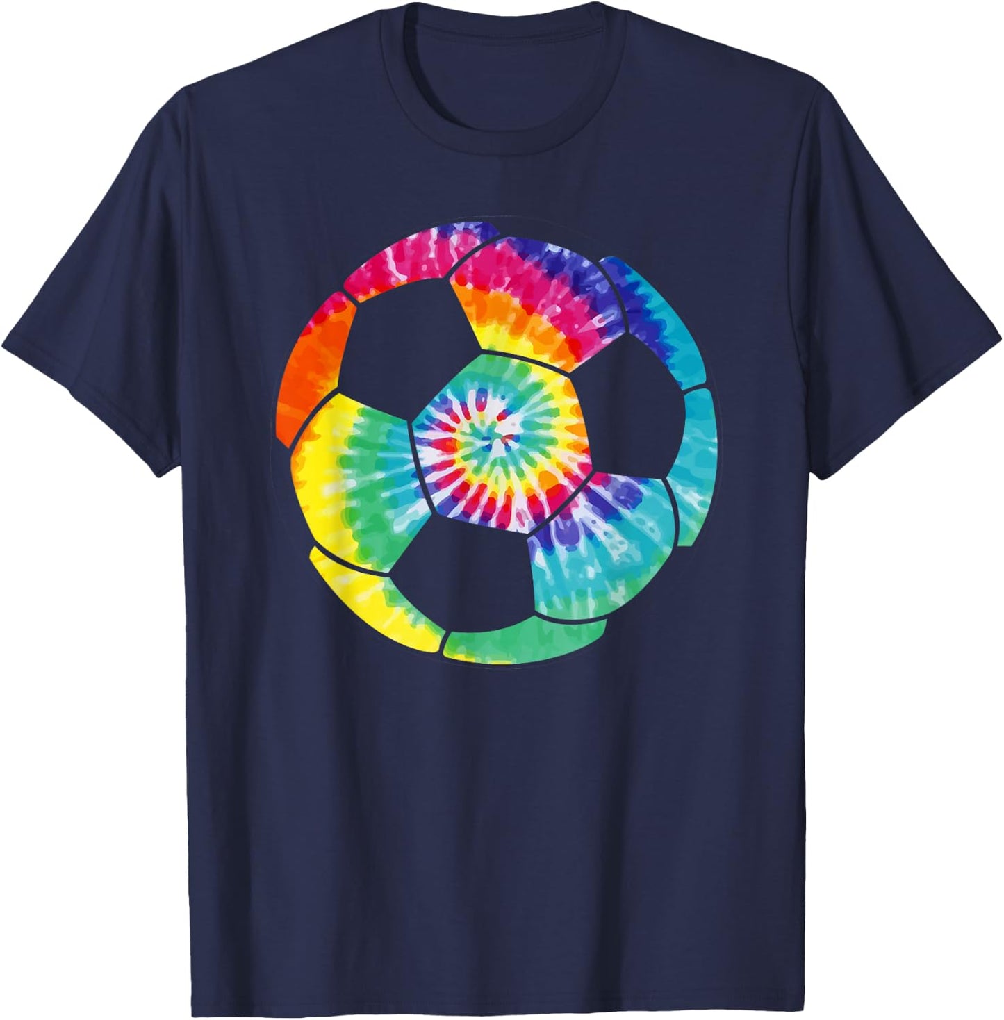 Soccer Tie Dye Rainbow Gift T-Shirt - T-Shirt | Navy